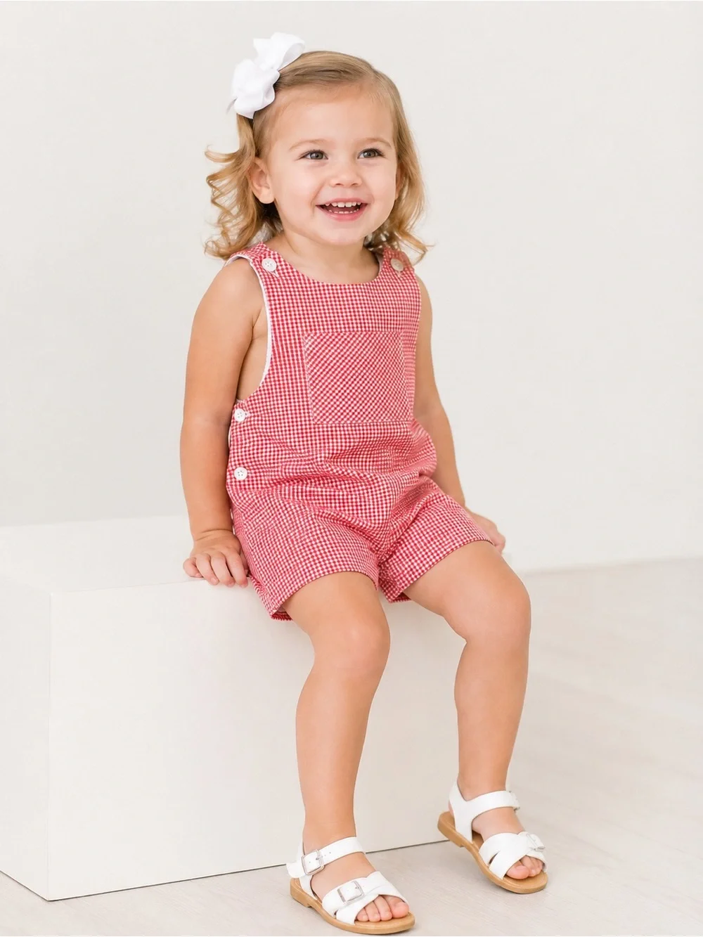Edgehill Collection Baby Gingham Romper, Size 124М Cotton